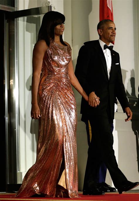 michele obama versace|Michelle Obama Wears Versace Gown for State Dinner.